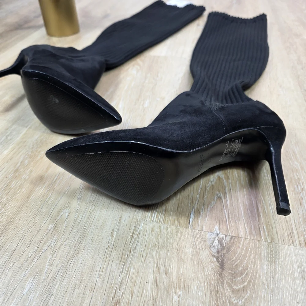 🆕️Zara Elegant Black Pull-on Knee-High Point Toe Women's Boots 6